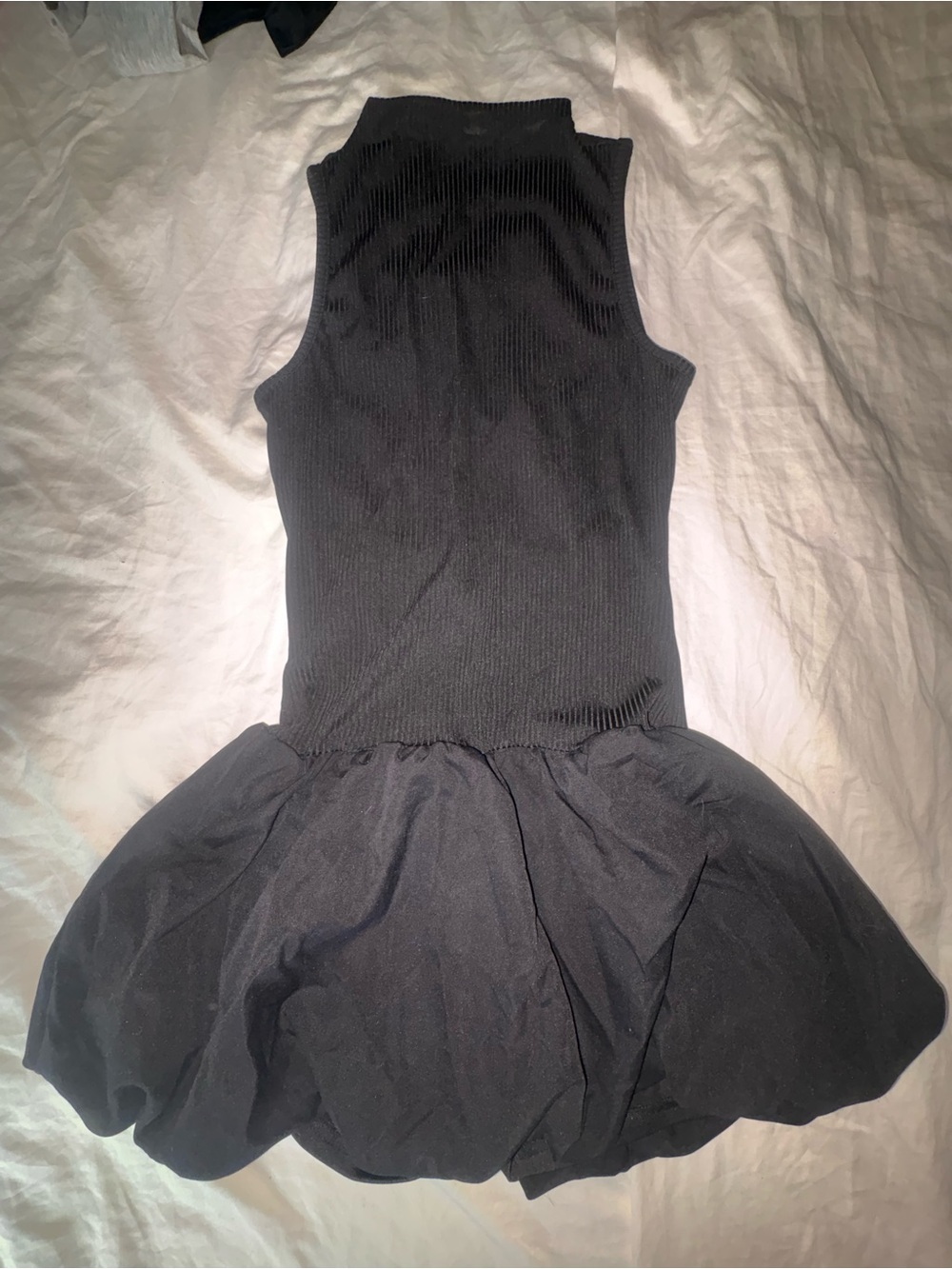 Black Sleeveless Drop-Waist Bubble Dress